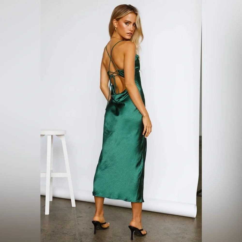 Hello Molly WHO LOVES YOU MIDI DRESS TEAL NWT | size XS (2)